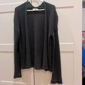 Charcoal open front sweater - Velvet by Graham & Spencer